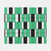 Geometrisch, schwarz, grün Mitte Fleecedecke (Vorderseite (Horizontal))