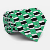Geometrisch, schwarz, grün Mitte Krawatte (Gerollt)