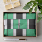 Geometrisch, schwarz, grün Mitte Seidenpapier (Geschenk)