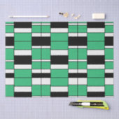 Geometrisch, schwarz, grün Mitte Seidenpapier (Handwerk)