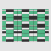 Geometrisch, schwarz, grün Mitte Seidenpapier (Vorderseite)