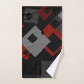 geometrisch schwarz-rot und grau badhandtuch set (Handtuch)