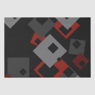 geometrisch schwarz-rot und grau seidenpapier