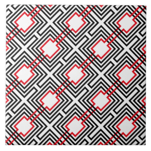 Geometrisch, schwarz, rot und weiß fliese