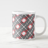 Geometrisch, schwarz, rot und weiß Jumbo-Tasse (Rechts)