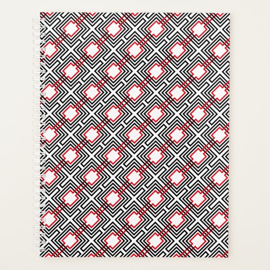 Geometrisch, schwarz, rot und weiß planer (Vorderseite)