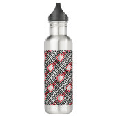 Geometrisch, schwarz, rot und weiß trinkflasche (Links)