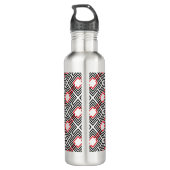 Geometrisch, schwarz, rot und weiß trinkflasche (Rückseite)
