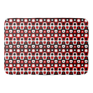 geometrisch schwarz-rot-weiß badematte