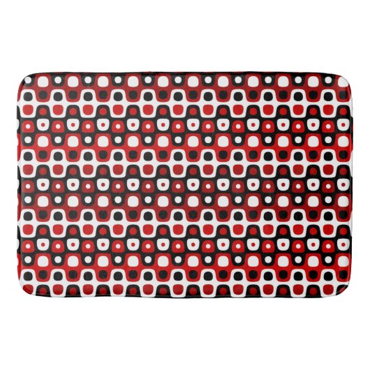 geometrisch schwarz-rot-weiß badematte (Vorderseite)