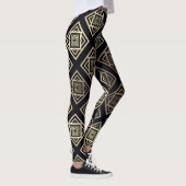 Geometrisch, schwarz und Gold Leggings (Rechts)