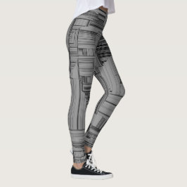 Geometrisch, schwarz und grau leggings