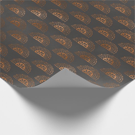 Geometrisch, schwarz und kopper geschenkpapier (Ecke)