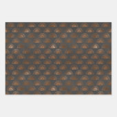 Geometrisch, schwarz und kopper geschenkpapier set (Vorderseite)