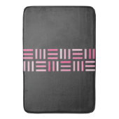 Geometrisch, schwarz und rosa badematte (Vorderseite Vertikal)
