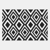 Geometrisch schwarz und weiß Diamond Geschenkpapier Set (Vorderseite 3)