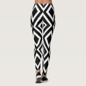 Geometrisch schwarz und weiß Diamond Leggings (Rückseite)