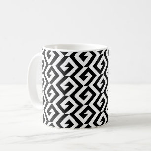 Geometrisch schwarz und weiß kaffeetasse