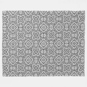 geometrisch-schwarz-weiß-ethnische Muster Fleecedecke (Vorderseite (Horizontal))
