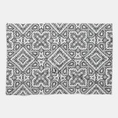 geometrisch-schwarz-weiß-ethnische Muster Geschirrtuch (Horizontal)