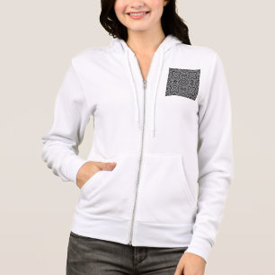 geometrisch-schwarz-weiß-ethnische Muster Hoodie