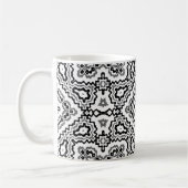 geometrisch-schwarz-weiß-ethnische Muster Kaffeetasse (Links)