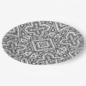 geometrisch-schwarz-weiß-ethnische Muster Pappteller (Schrägansicht)