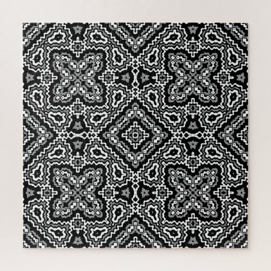 geometrisch-schwarz-weiß-ethnische Muster Puzzle (Vertikal)