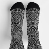 geometrisch-schwarz-weiß-ethnische Muster Socken (Oben)