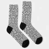 geometrisch-schwarz-weiß-ethnische Muster Socken (Rechts)