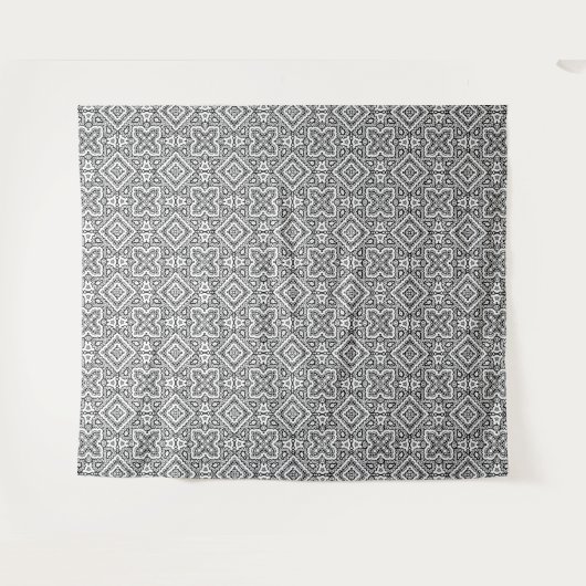 geometrisch-schwarz-weiß-ethnische Muster Wandteppich (Vorderseite (Horizontal))