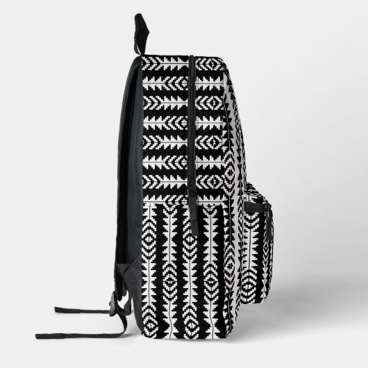 geometrisch schwarz-weiß mit/-name bedruckter rucksack (Links)