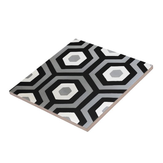 geometrisch schwarz-weiß, sechseckig, schwarz und fliese (Seite)