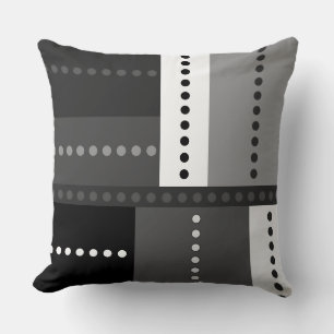 Geometrisch schwarz, weiß und grau kissen