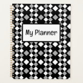geometrisch Schwarz-weiße graue Quadrate Planer (Vorderseite)