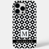 Geometrisch Schwarz-weißer Diamantpunkt Case-Mate iPhone Hülle (Rückseite)