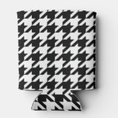 geometrisch Schwarz-weißes Hahnentrittmuster Dosenkühler (Rückseite)