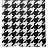 geometrisch Schwarz-weißes Hahnentrittmuster Duschvorhang (Vorderseite)