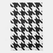 geometrisch Schwarz-weißes Hahnentrittmuster Geschirrtuch (Vertikal)