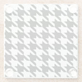 geometrisch Schwarz-weißes Hahnentrittmuster Glasuntersetzer (Rückseite)