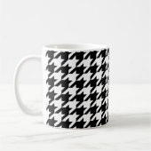 geometrisch Schwarz-weißes Hahnentrittmuster Kaffeetasse (Links)
