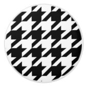 geometrisch Schwarz-weißes Hahnentrittmuster Keramikknauf (Vorderseite)