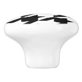 geometrisch Schwarz-weißes Hahnentrittmuster Keramikknauf (Seitenansicht)