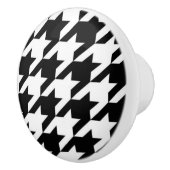 geometrisch Schwarz-weißes Hahnentrittmuster Keramikknauf (Rechts)