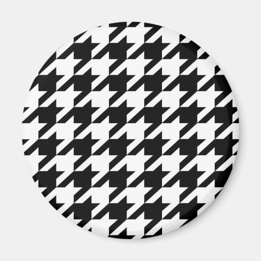 geometrisch Schwarz-weißes Hahnentrittmuster Magnet (Vorne)