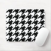 geometrisch Schwarz-weißes Hahnentrittmuster Mousepad (Mit Mouse)