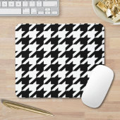 geometrisch Schwarz-weißes Hahnentrittmuster Mousepad