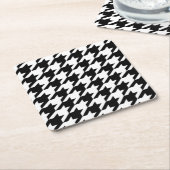 geometrisch Schwarz-weißes Hahnentrittmuster Rechteckiger Pappuntersetzer (angewinkelt)