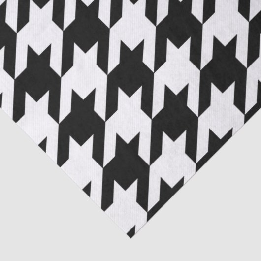 geometrisch Schwarz-weißes Hahnentrittmuster Seidenpapier (Ausschnitt)