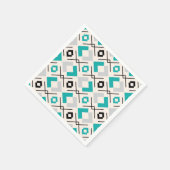 geometrisch skandinavisches aquamarin grau-beige serviette (Ecke)